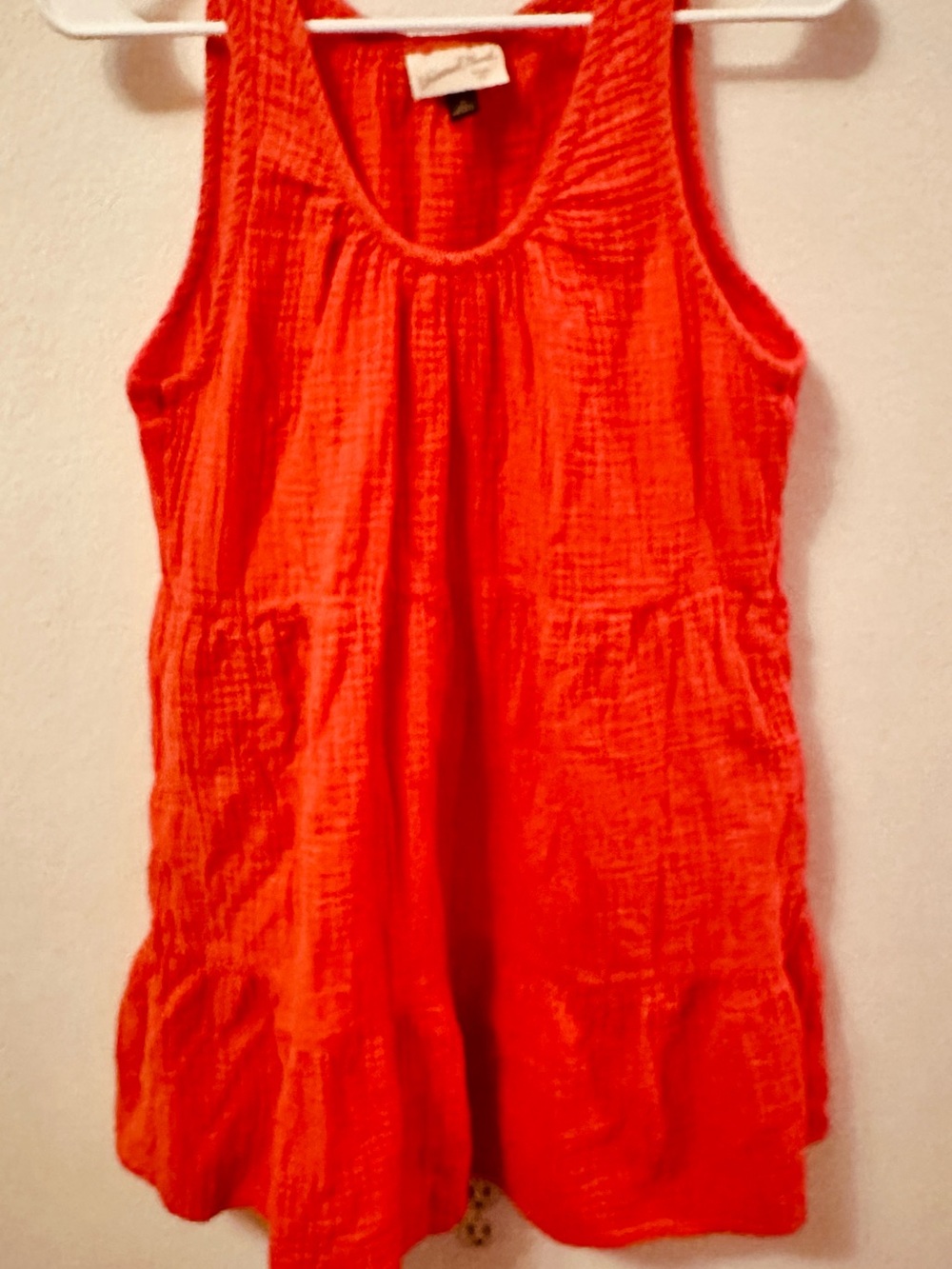 Universal Thread Coral-Red Sleeveless Tiered Tunic